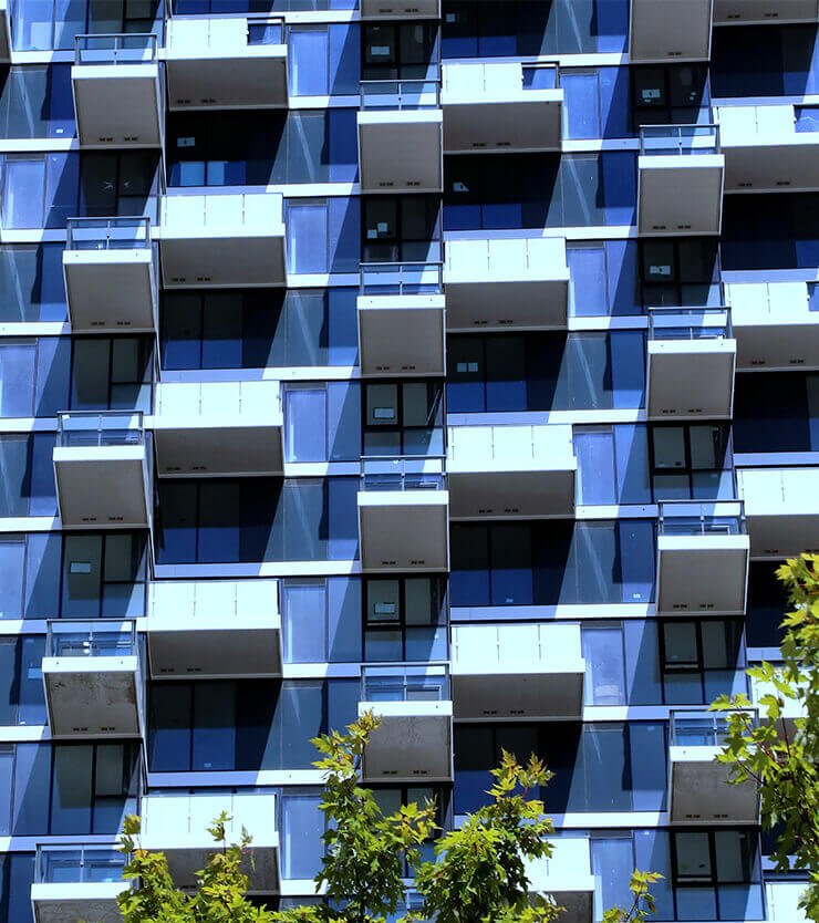 Close up of The Monde Building